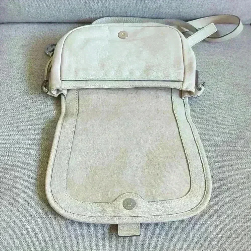 Michael Kors White Leather Saddle Bag
